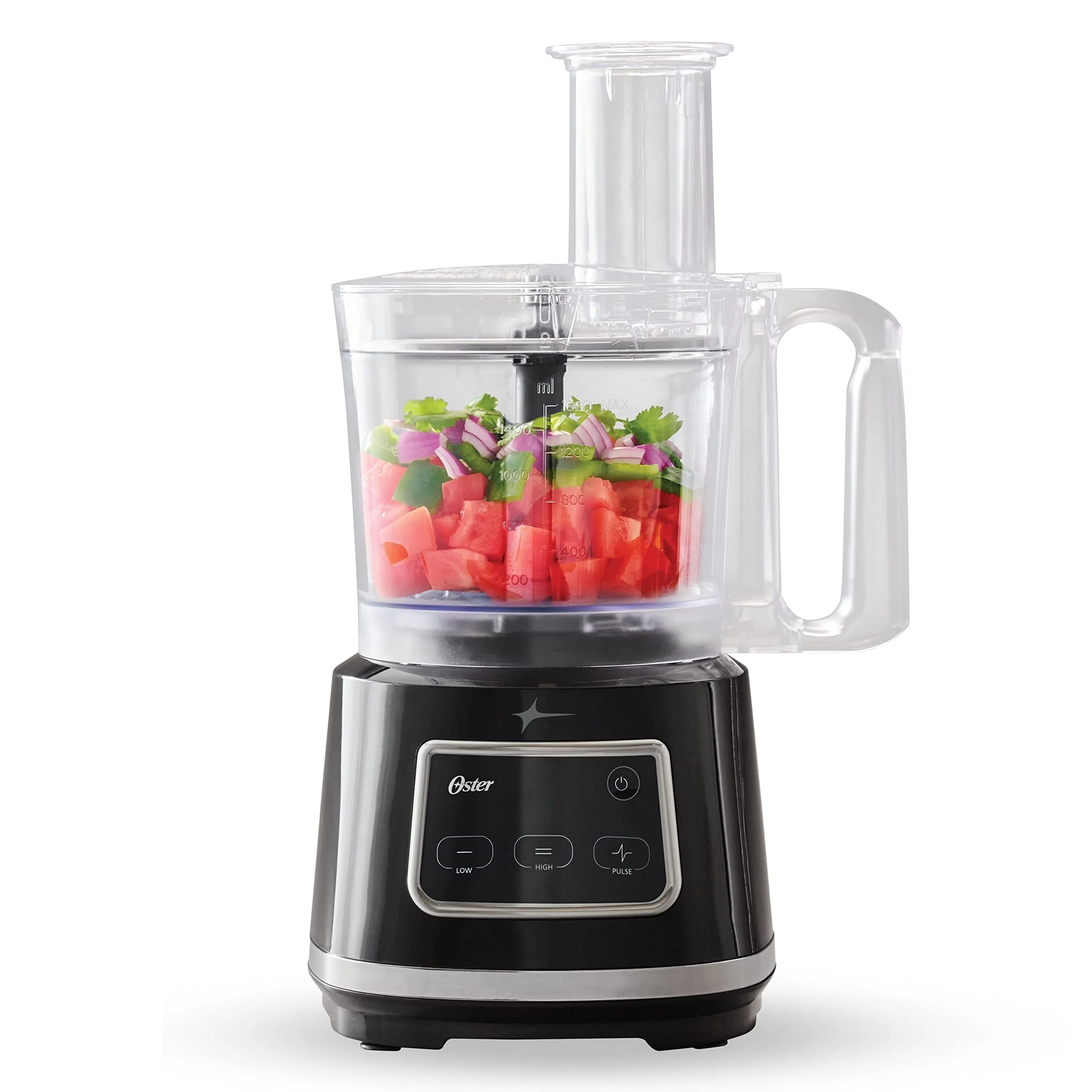 10-Cup Food Processor Black with Easy-Touch Technology for Effortless Cooking