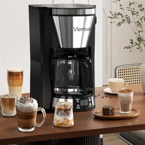 10-Cup Programmable Coffee Maker with Timer, Auto Shut Off, Anti-Drip System, Keep-Warm Plate