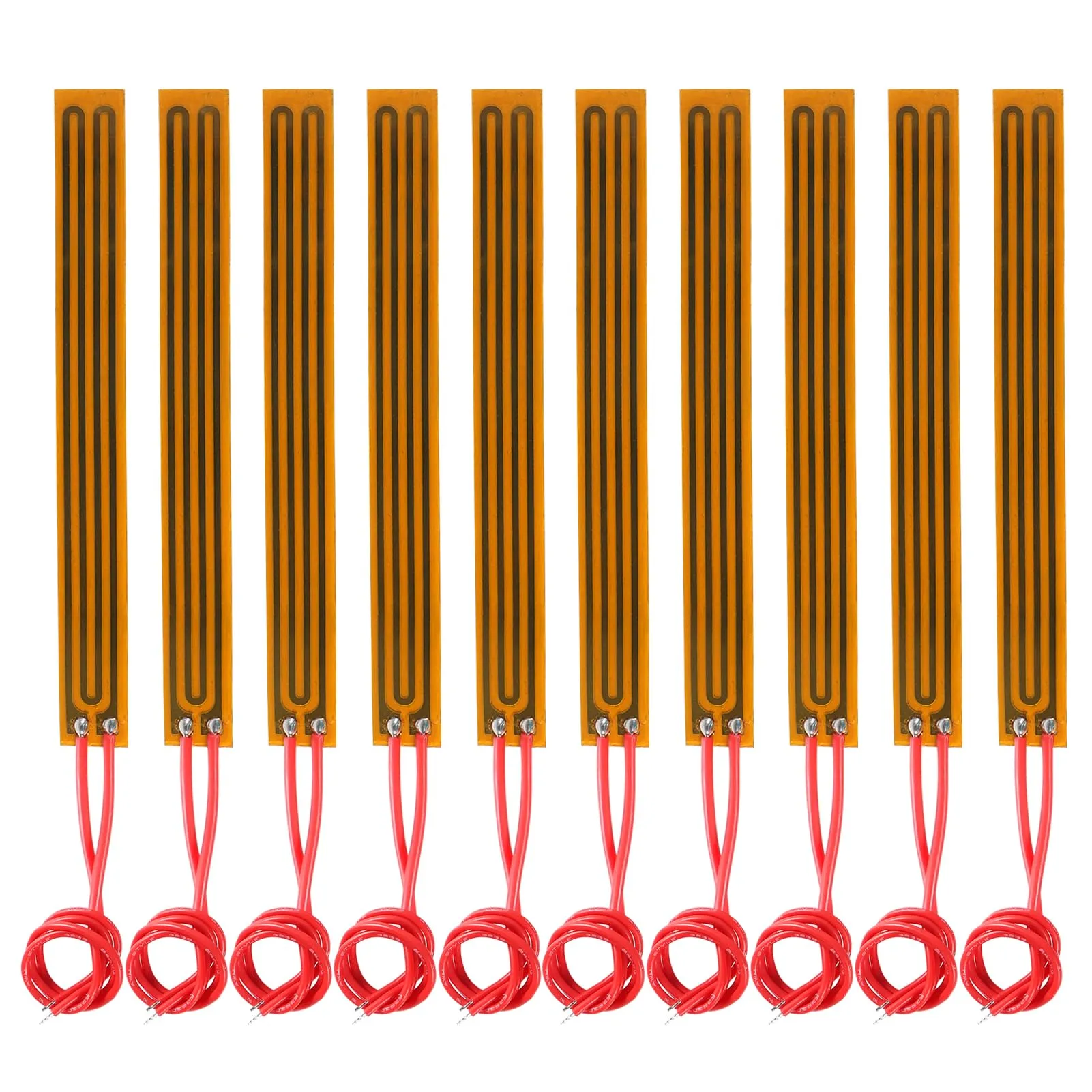 10 PCS 12V 12W Polyimide Film Heater Plates 10mmx93mm, Self-Adhesive, High-Temperature, Durable