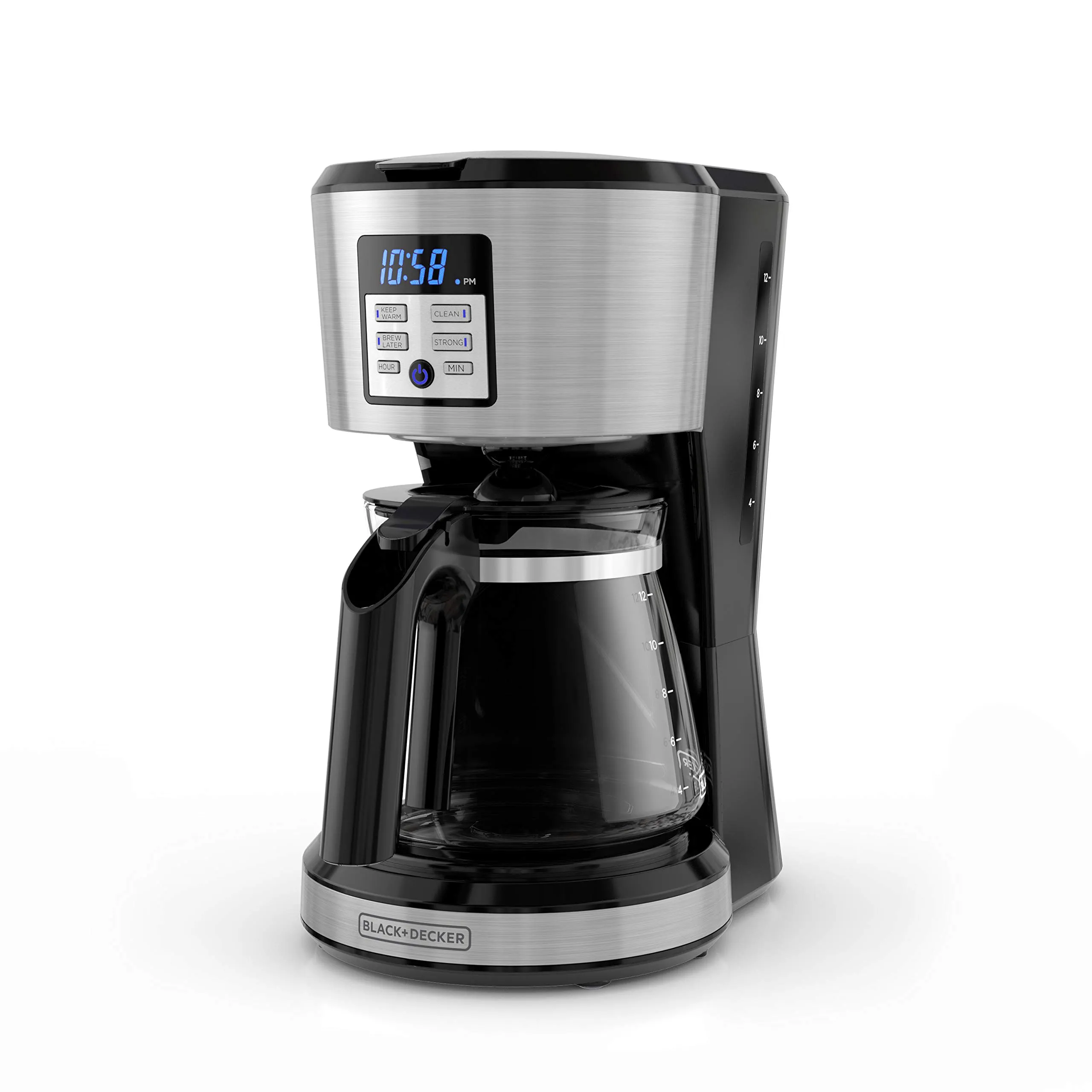 12-Cup BLACK+DECKER Coffeemaker with VORTEXTM Technology, Programmable Brew Strength Selector