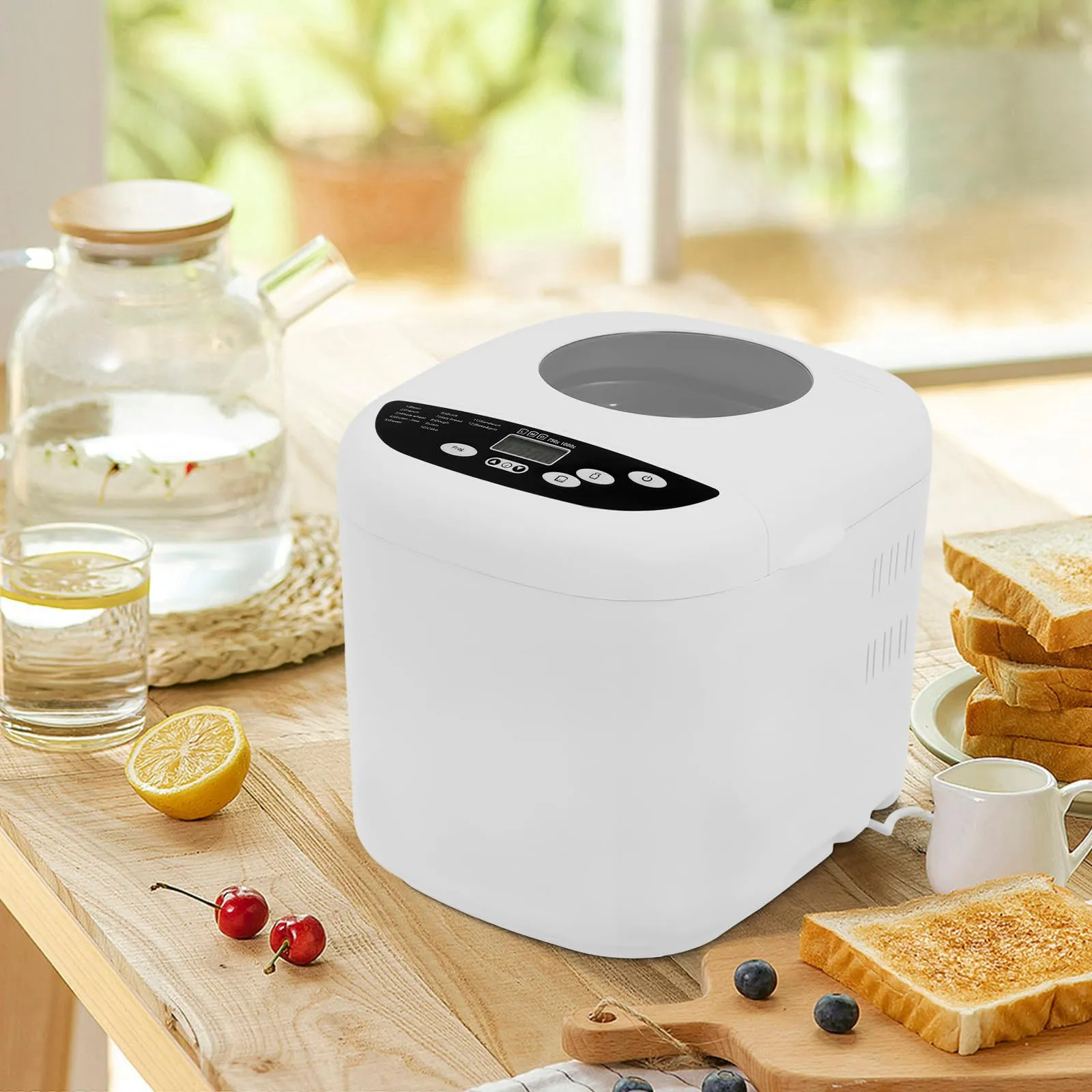 12-in-1 Non-Stick Bread Maker Machine 0.4 Gallon Automatic with Touch Panel & LCD Display