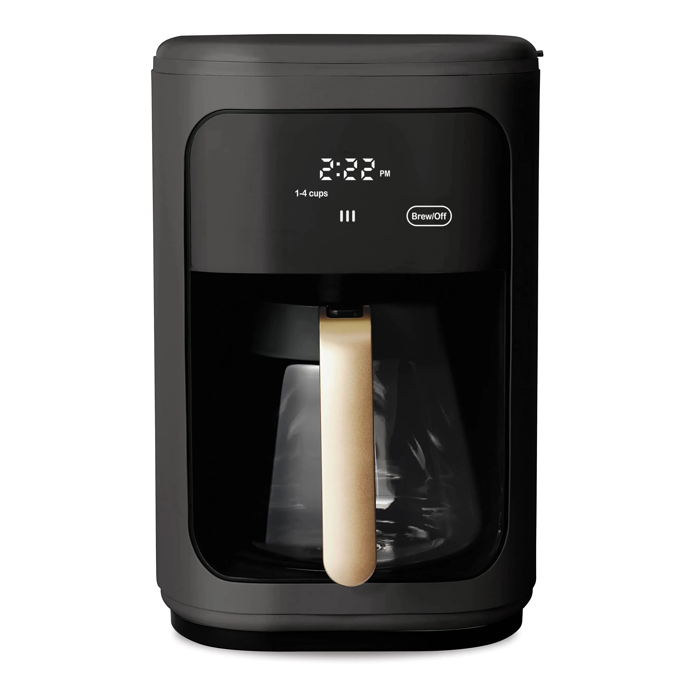 14-Cup Touchscreen Coffee Maker in Black with Programmable Features and Elegant Design