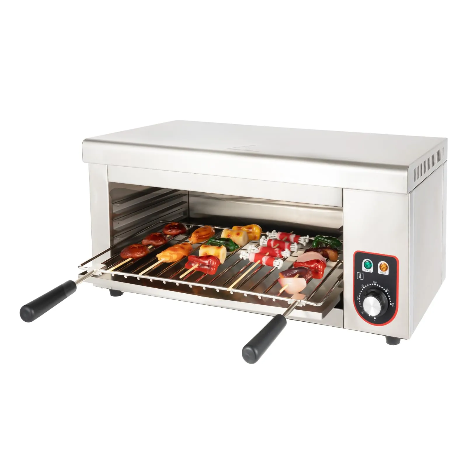 1500W Electric Cheese Melter Grill, Commercial Salamander Broiler with Temp Control 122-572°F