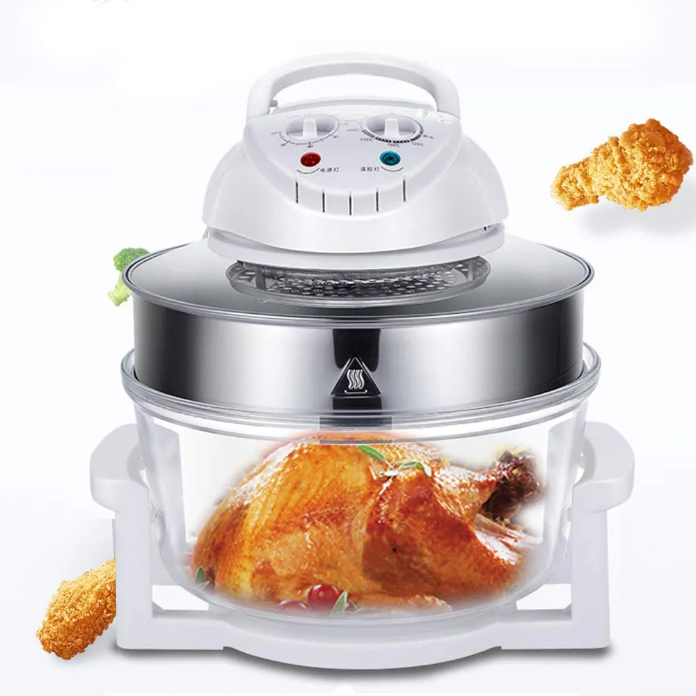 17L Electric Air Fryer, Turbo Convection Oven, Multifunction Roaster with Automatic Power-Off Handle