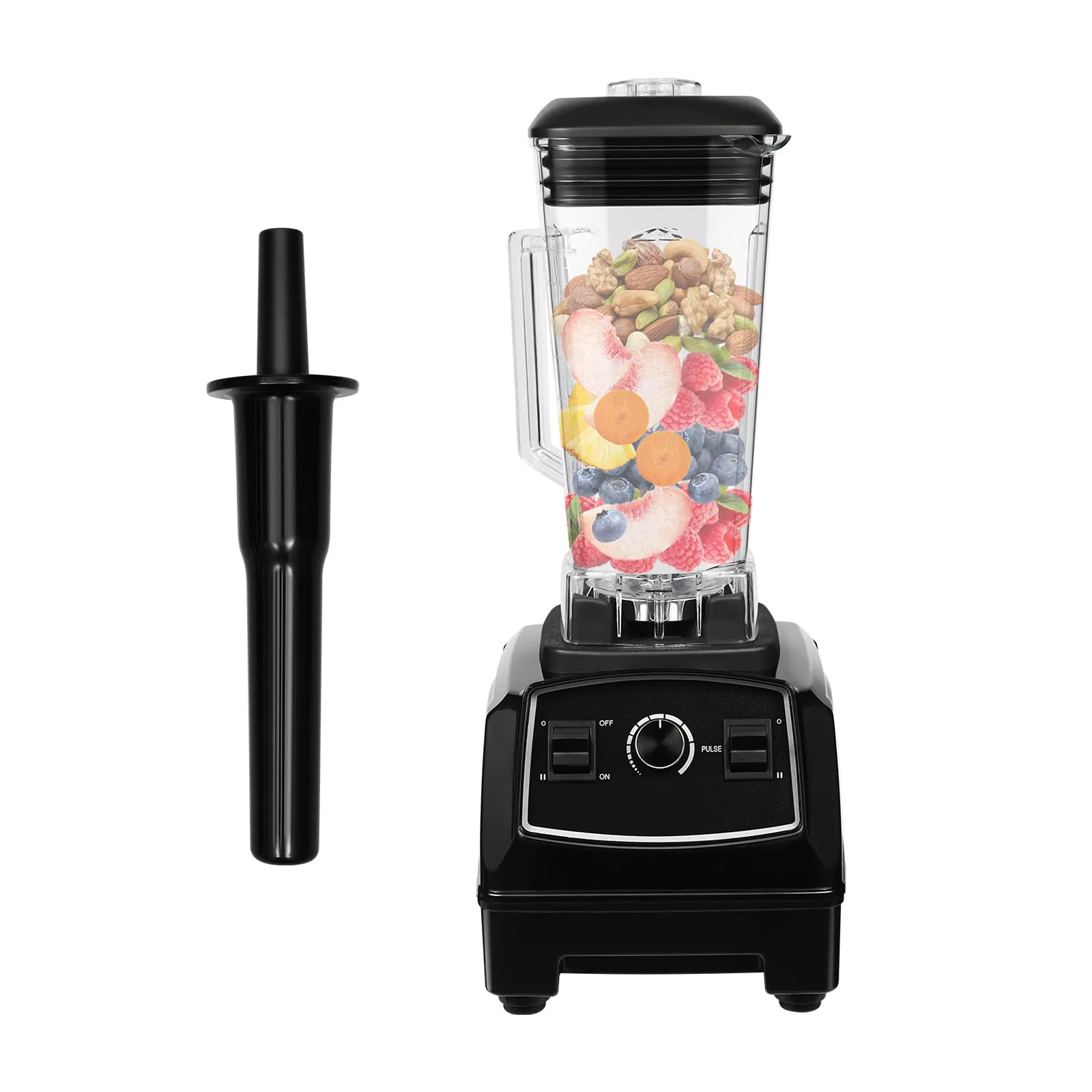 2200W Professional Countertop Smoothie Blender - 2L Heavy Duty Stainless Steel Juicer, Black