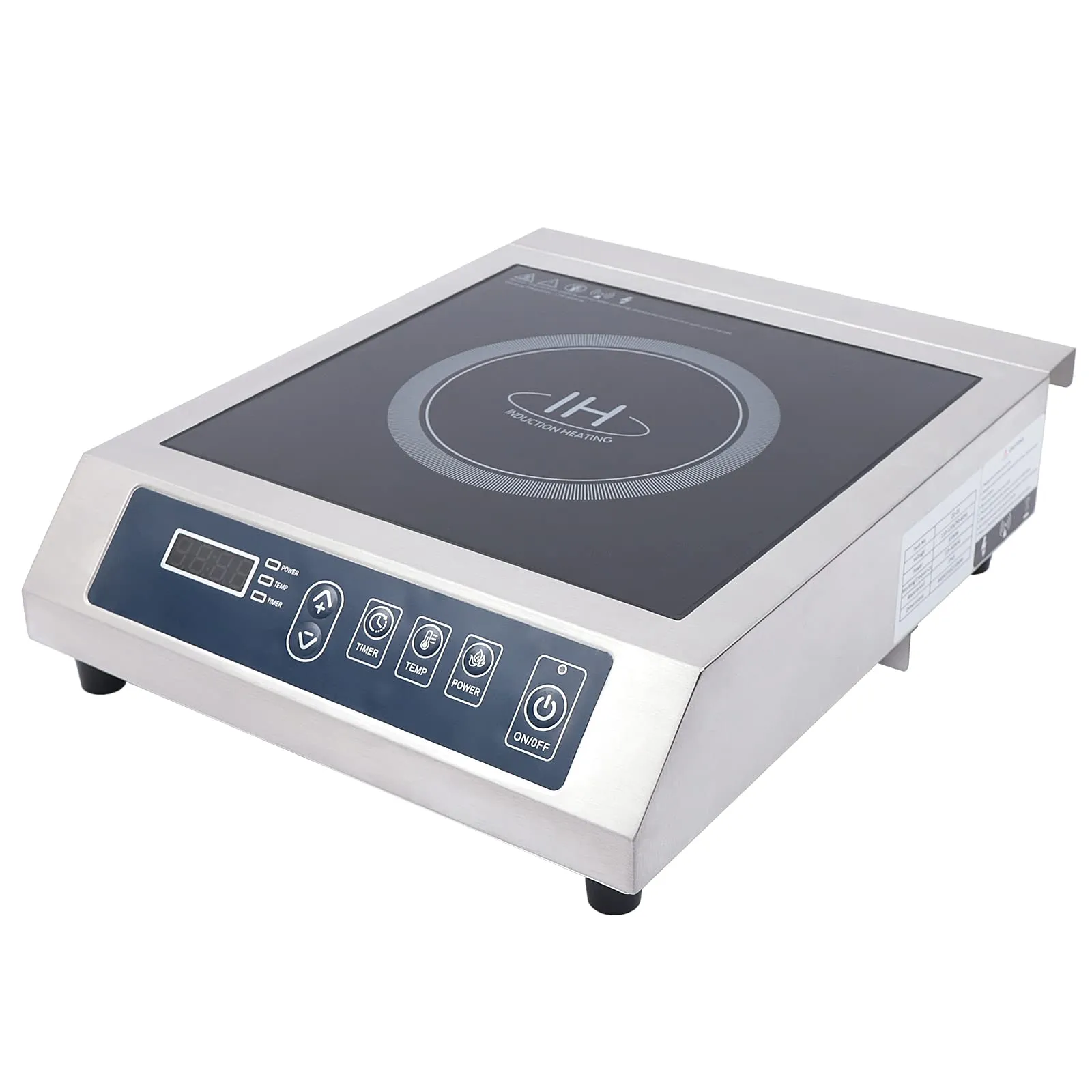 3500W Induction Cooktop - Portable Electric Stove with Timer, Temperature Control, Black/Silver