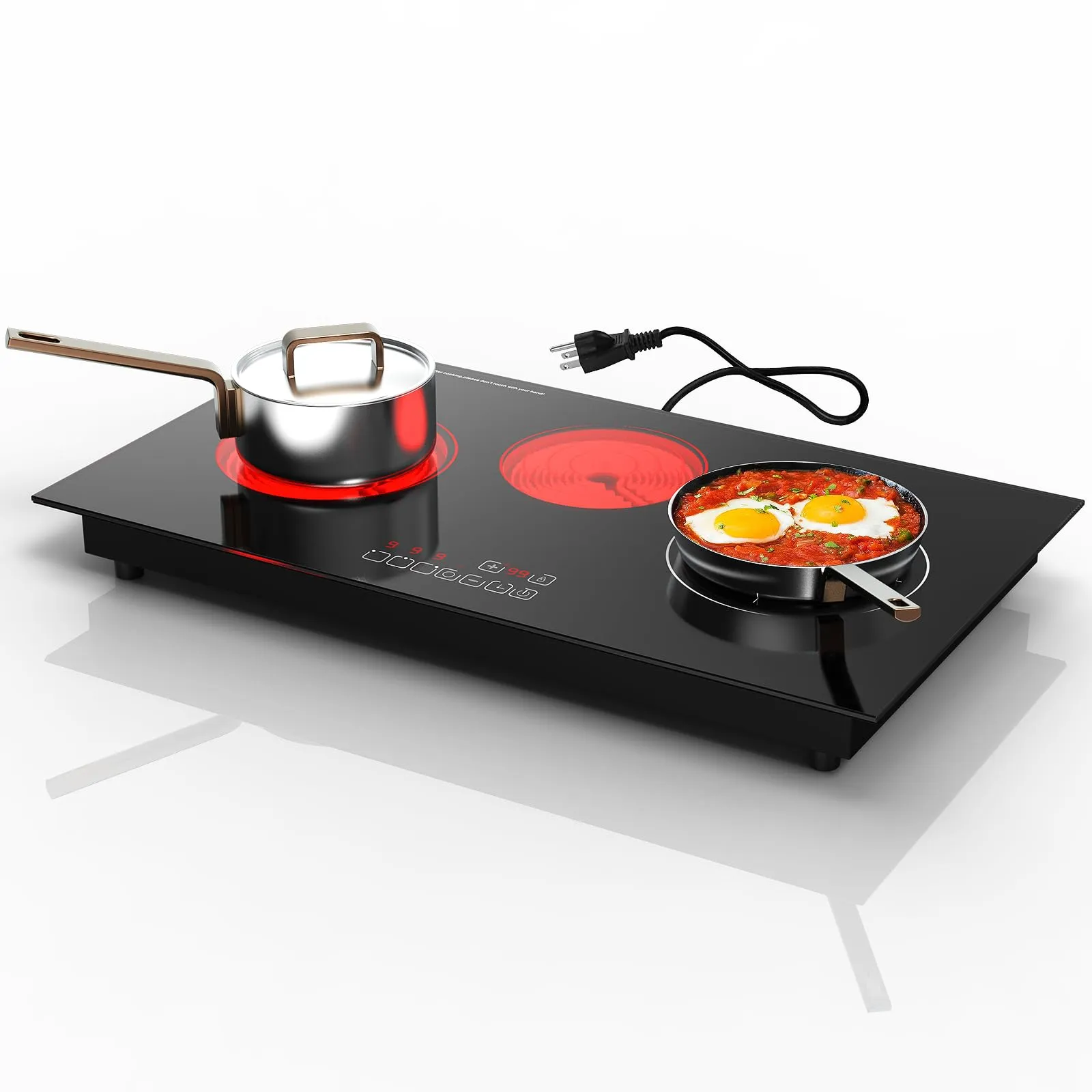 3 Burners Electric Cooktop Induction Cooktop with Touch Control and Over-Temperature Protection