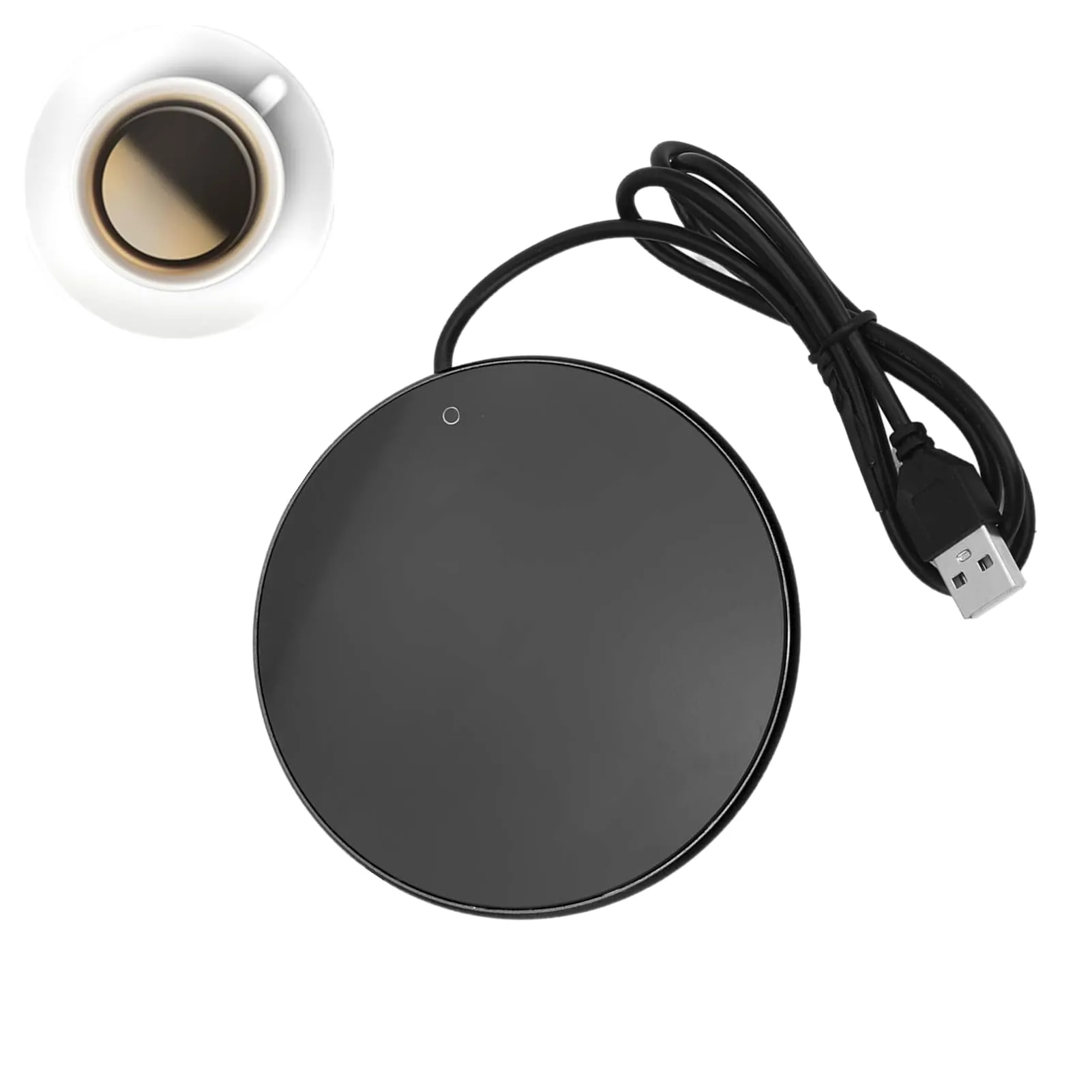 3 Levels Temperature Smart USB Heating Coaster for Coffee, Tea & Appliances (Black)