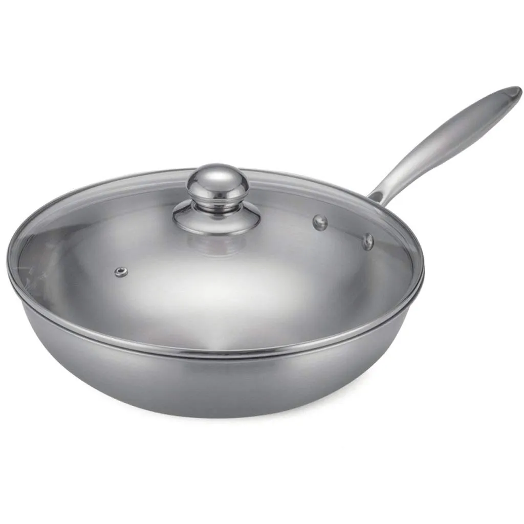 5 Quart Nonstick Ceramic Wok with Lid, Induction Compatible, Heat-Resistant Handle, KitchenAid