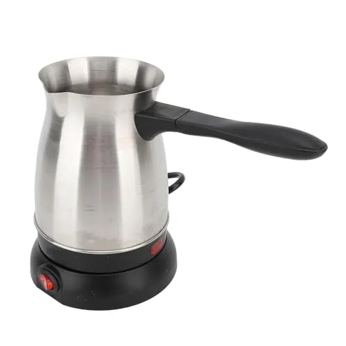 600W Electric Coffee Pot, 600ML Stainless Steel Turkish Coffee Maker with Ergonomic Handle