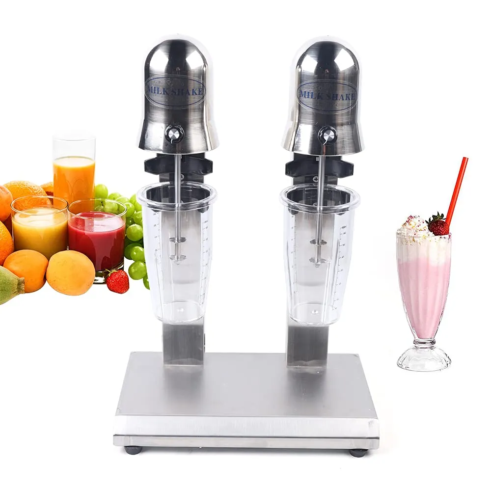 650ML Commercial Double Head Milkshake Machine - 560W Stainless Steel Drink Mixer, 15000rpm