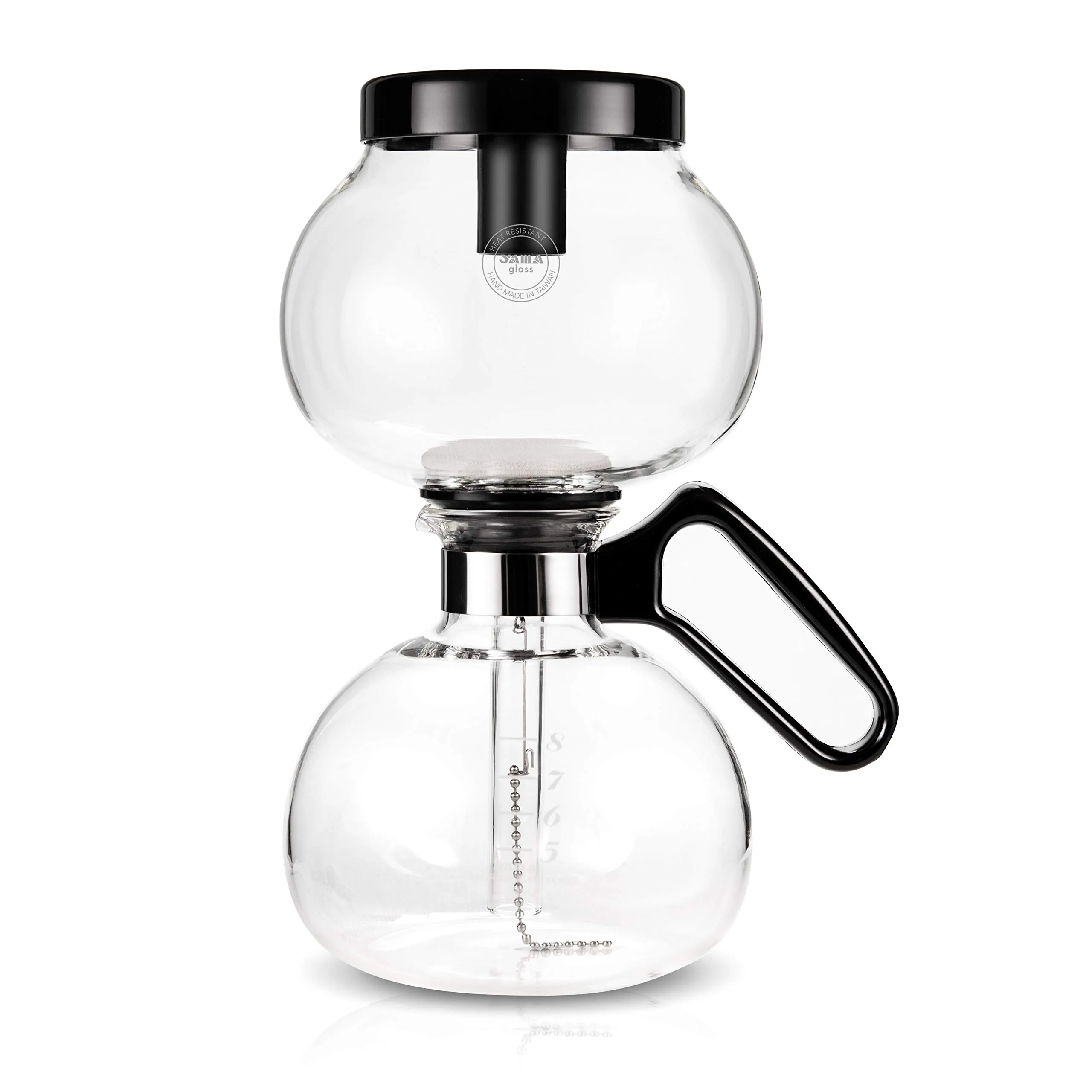 8-Cup Stovetop Siphon Coffee Maker, 24 Oz Vacuum Brew, Heat-Resistant Borosilicate Glass