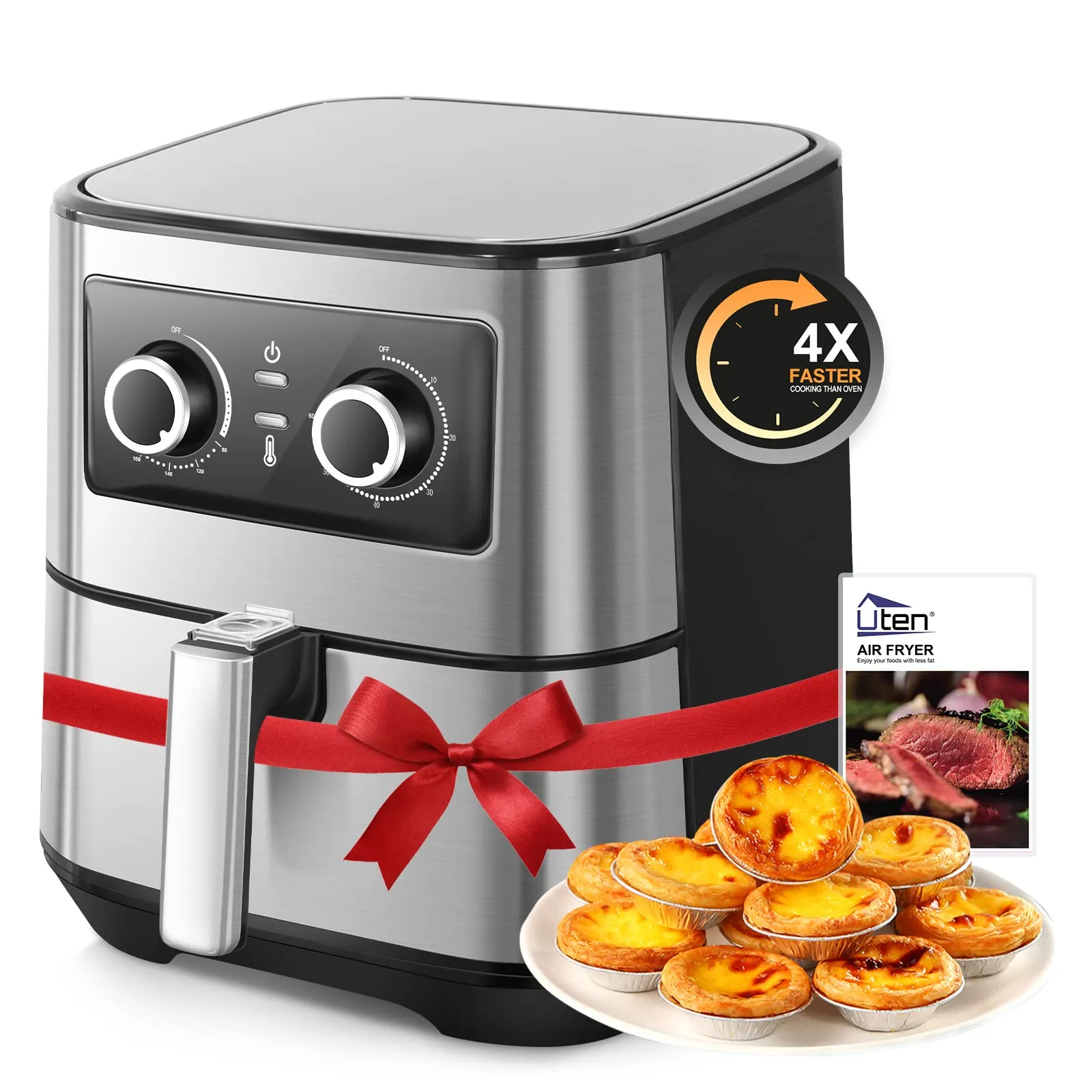 Air Fryer 5.8Qt/5.5L - Uten Electric Airfryer with Timer, Non-Stick Basket, 1700W Power