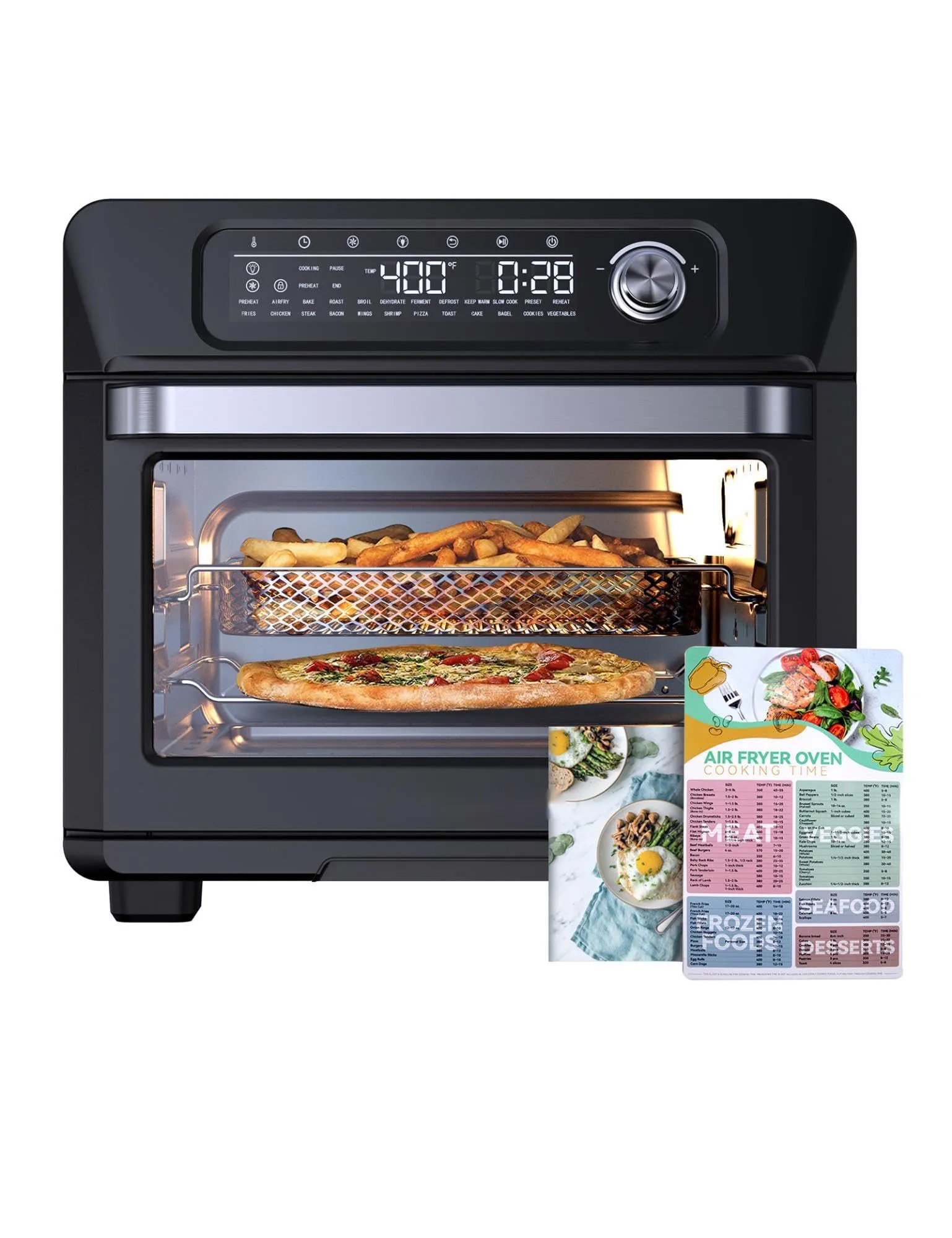 Air Fryer Toaster Oven SWIPESMITH 24-in-1 Convection 26-QT XL Capacity Digital Touch Control