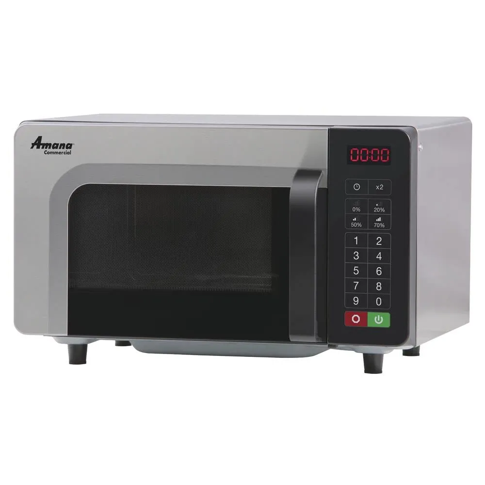 Amana RMS10TS Microwave Oven 1000W, 0.8 Cu. Ft, Stainless Steel & White, Commercial Use