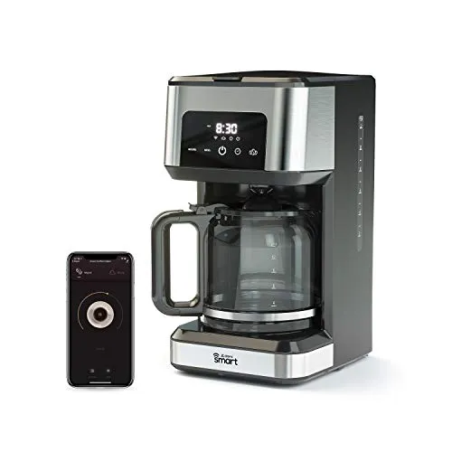 Atomi Smart WiFi Coffee Maker - Black/Stainless Steel, 12-Cup Carafe, Voice Control, Eco-Friendly