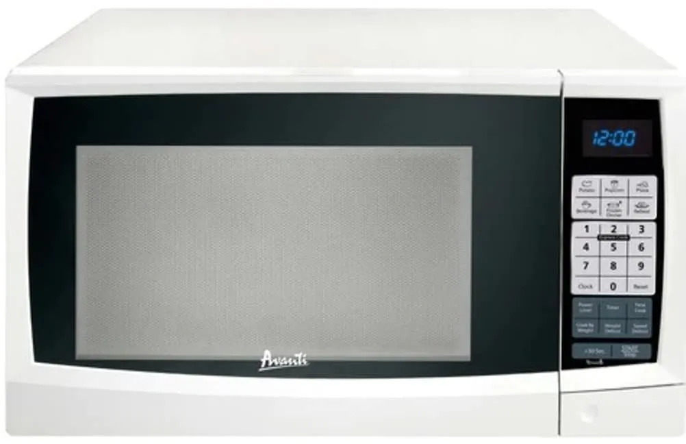 Avanti MT112K0W White 1.1 Cu. Ft. Microwave Oven with Touch-Pad Controls and Turntable