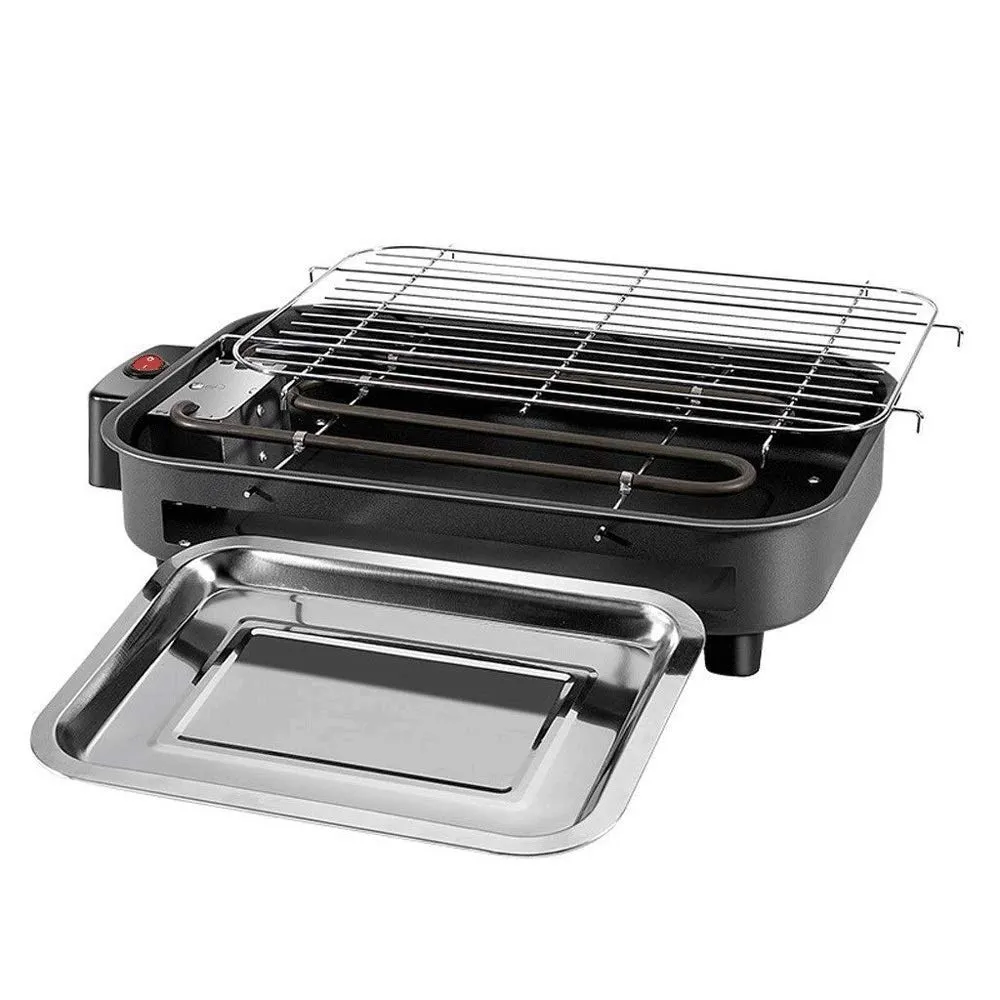 Barbecue Electric Teppanyaki Grill with Removable Handle, Basting Brush & Storage Bag