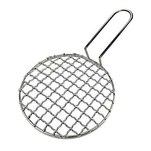 Barbecue Net Stainless Steel BBQ Grilling Grate for Vegetables & Fruit, 16.5cm Diameter