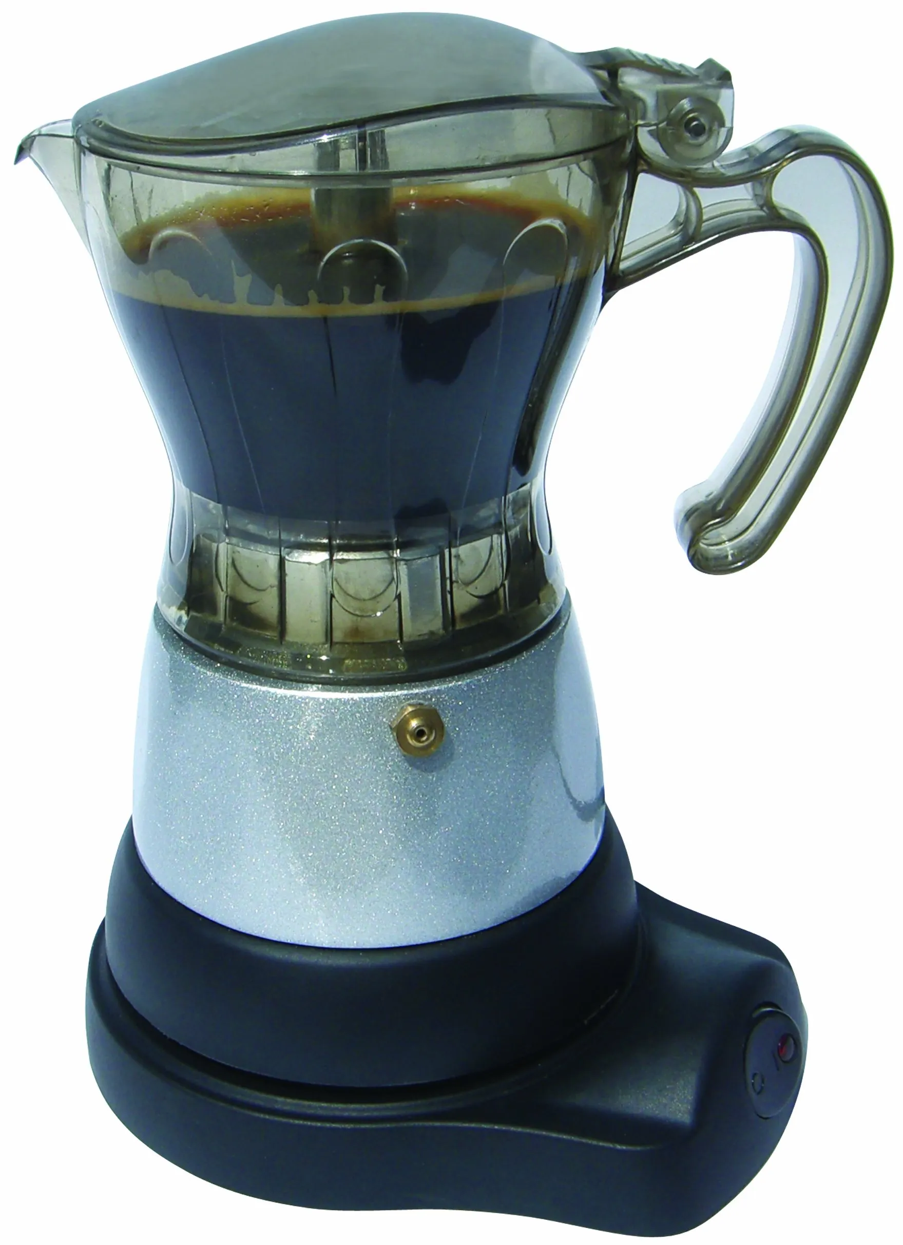 BC-90264 6-Cup Electric Coffee Maker with Cool Touch Handle, Clear and Silver Finish