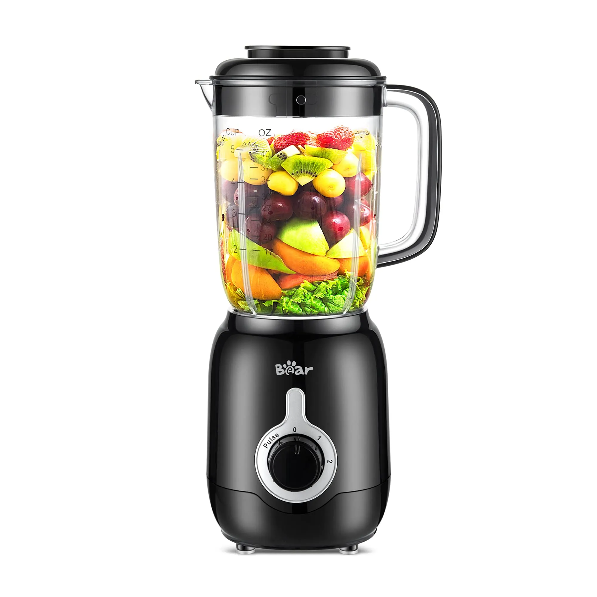 Bear Blender 2023 Upgrade 700W Smoothie Maker with 40oz Cup, 3-Speed Control, Self-Cleaning