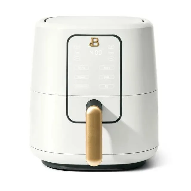 Beautiful 3 Qt Air Fryer with TurboCrisp Technology, Adjustable Temp, 4 Functions, White