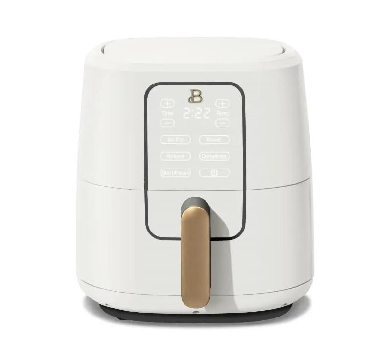 Beautiful 6 Qt Air Fryer with TurboCrisp Technology, Touch-Activated Display, White Icing