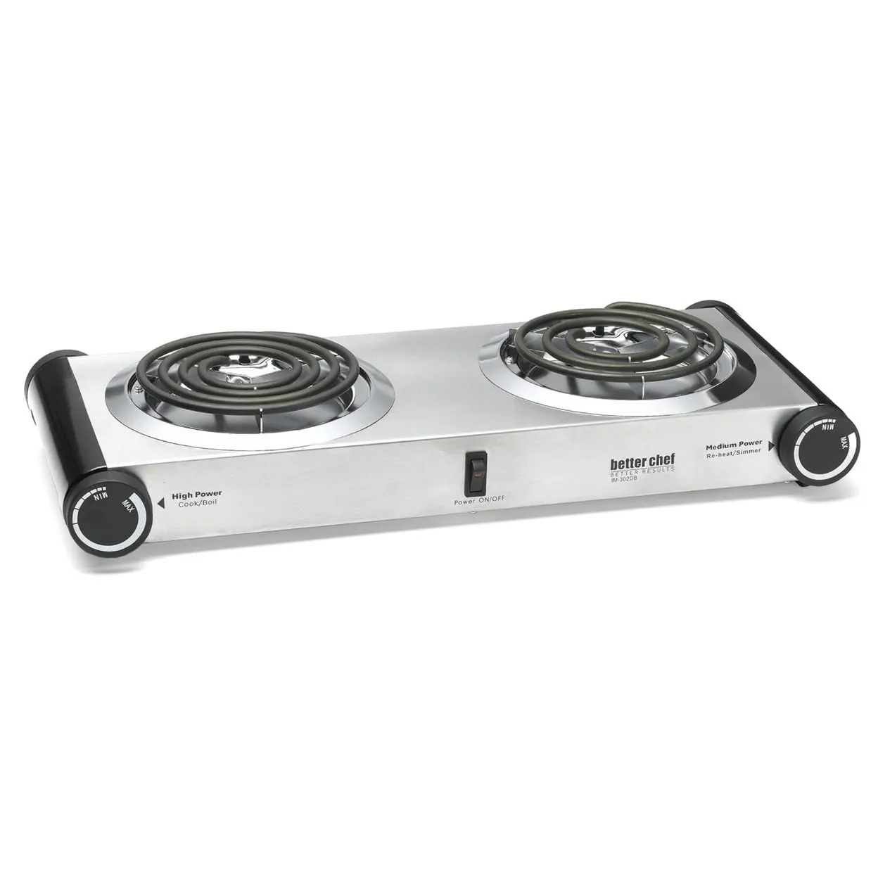 Better Chef Dual Buffet Burner - Adjustable Temperature, Self-Cleaning Coiled Heating Plates