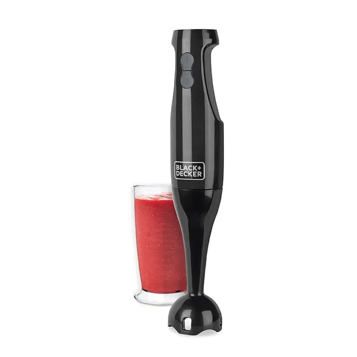 BLACK + DECKER 200W 2-Speed Immersion Blender, Ergonomic Design, Dishwasher-Safe, Black