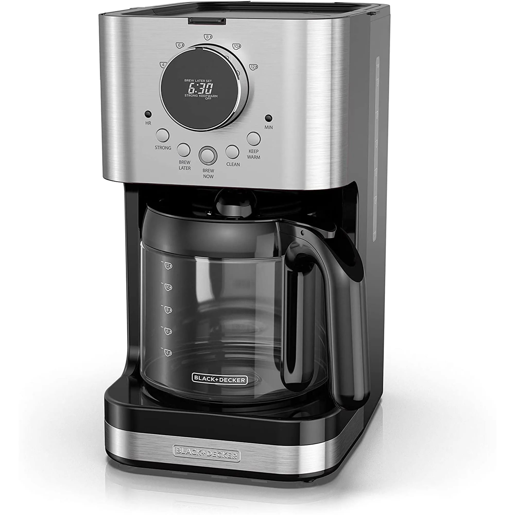 BLACK & DECKER CM4201S 12-Cup Programmable Coffeemaker with Easy Dial, Stainless Steel