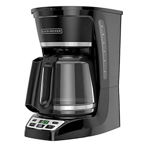 BLACK+DECKER 12-Cup Programmable Coffeemaker in Black with Vortex Technology and Sneak-a-Cup