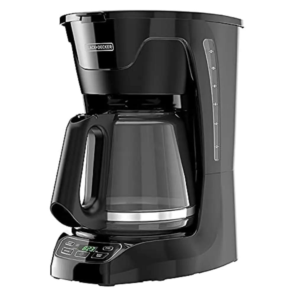 BLACK+DECKER 12-Cup Programmable Coffeemaker with Vortex Technology in Classic Black