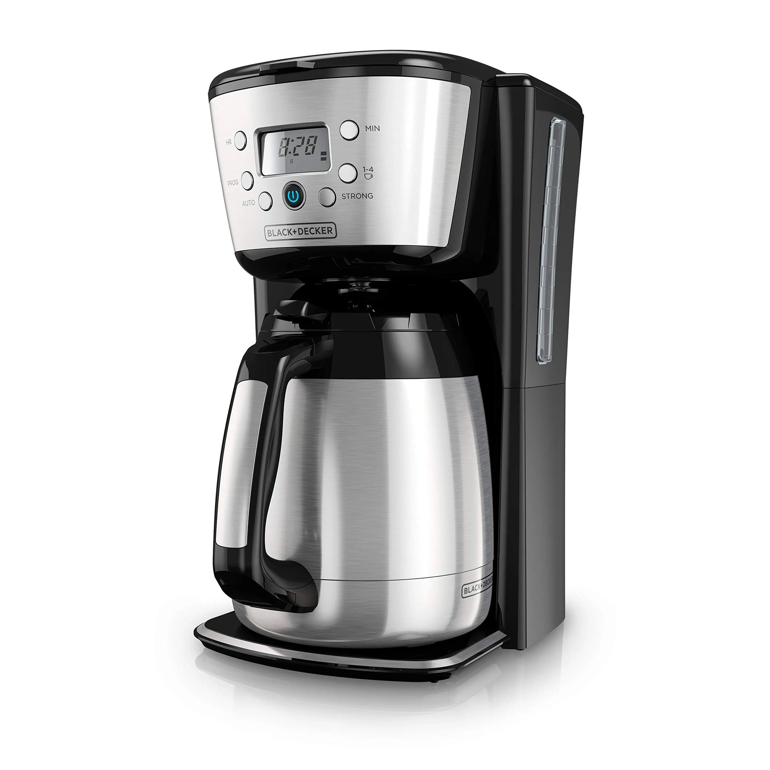 Black+Decker 12-Cup Thermal Coffee Maker with Programmable Digital Controls in Black and Silver