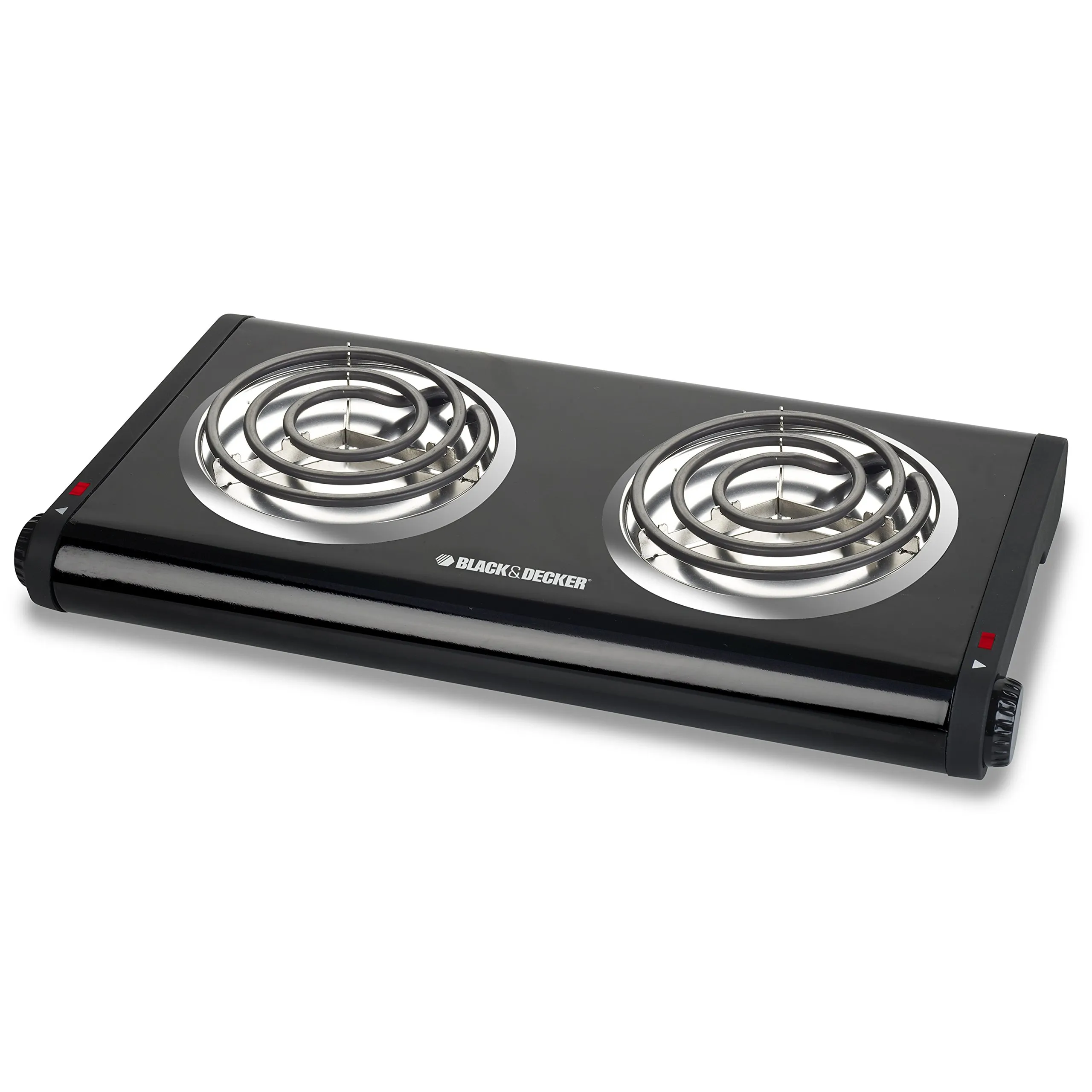 BLACK+DECKER Double Burner Portable Buffet Range, Black, Adjustable Temperature Control