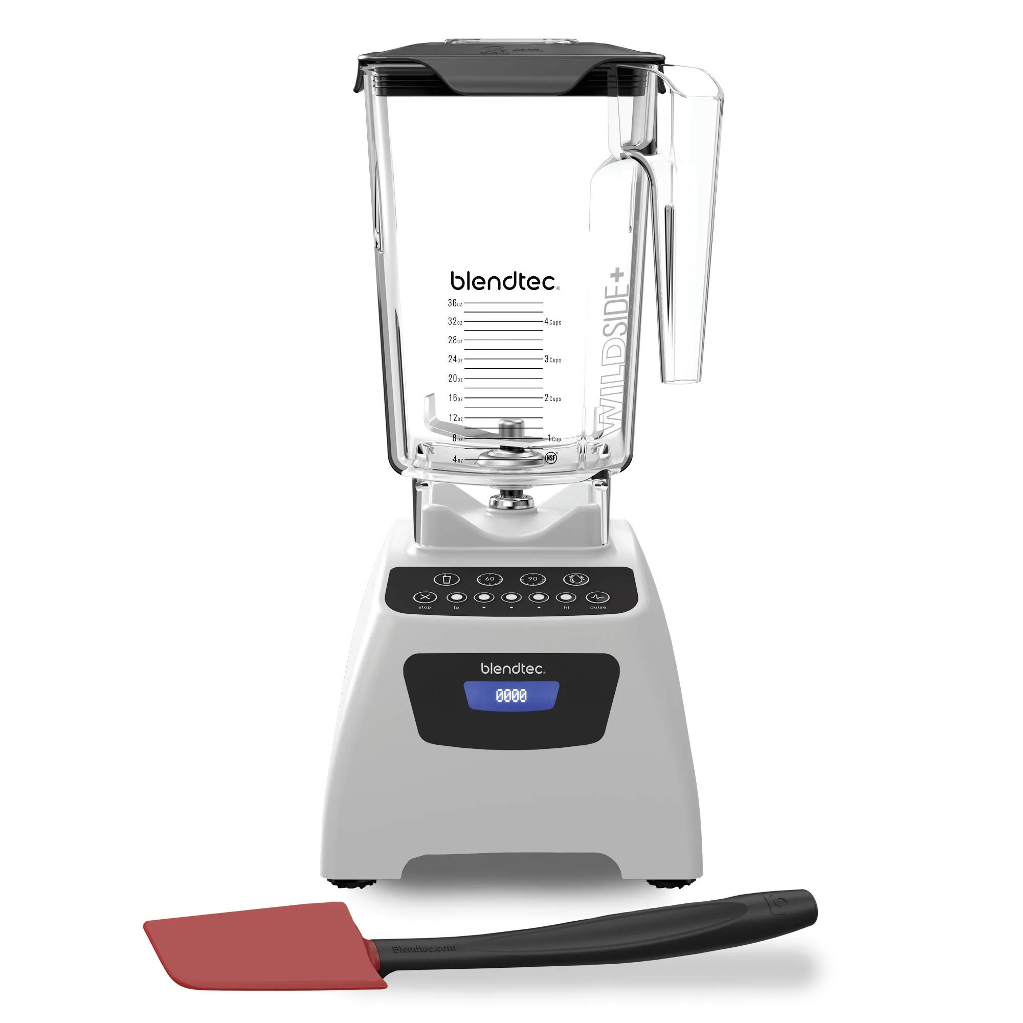 Blendtec Classic 575 Blender with WildSide+ Jar (96 oz) & Spoonula Spatula Bundle, White