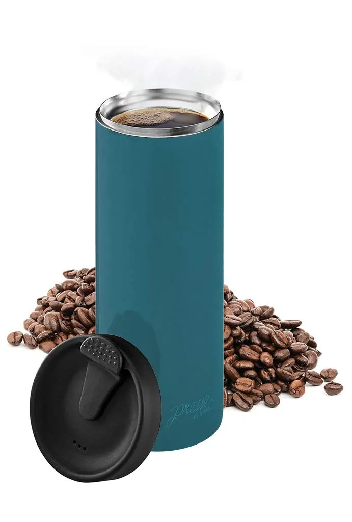 bobble French Coffee Presse, 14 oz Peacock, On-The-Go, Quick Brew, Triple Wall Insulation