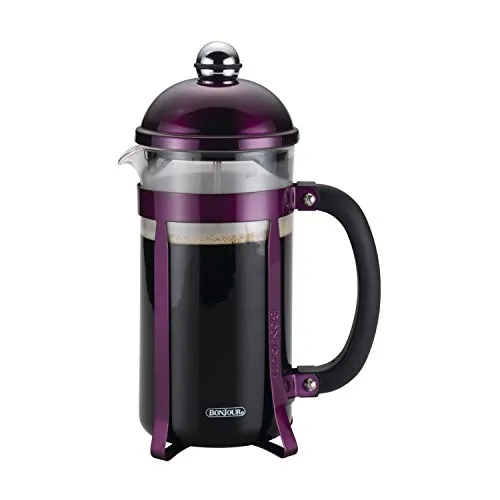 BonJour Maximus 8-Cup French Press Coffee Maker, Purple - Heat-Resistant Glass & Stainless Steel