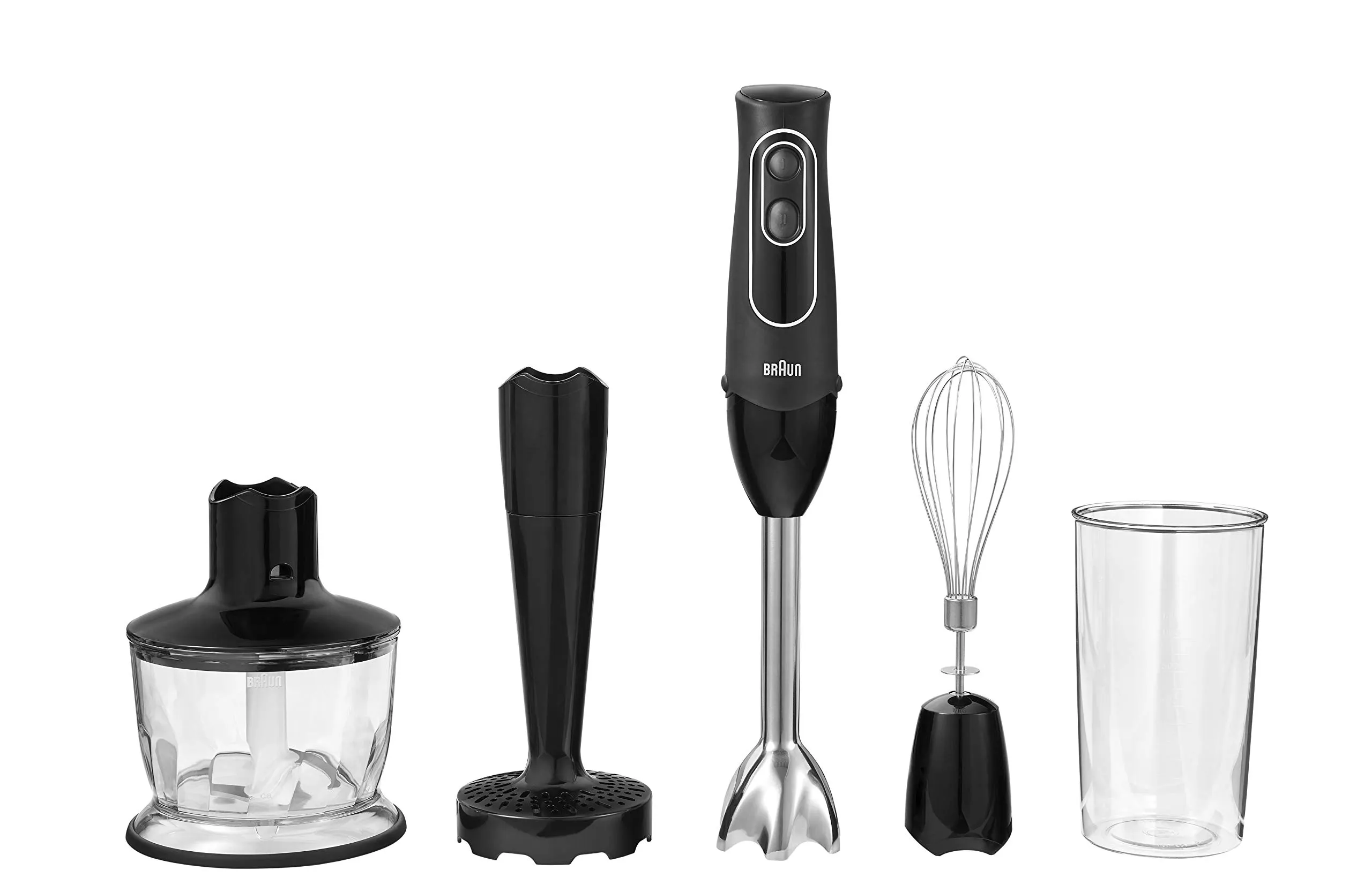 Braun 4-in-1 Immersion Hand Blender with Powerful 350W Motor, Multi-Speed, Black MQ537BK