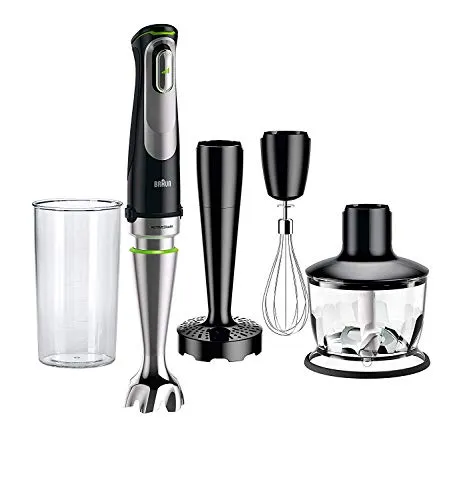 Braun MQ9037X Electric Hand Blender, Small, Black - Revolutionary Active Blade, 700W Power