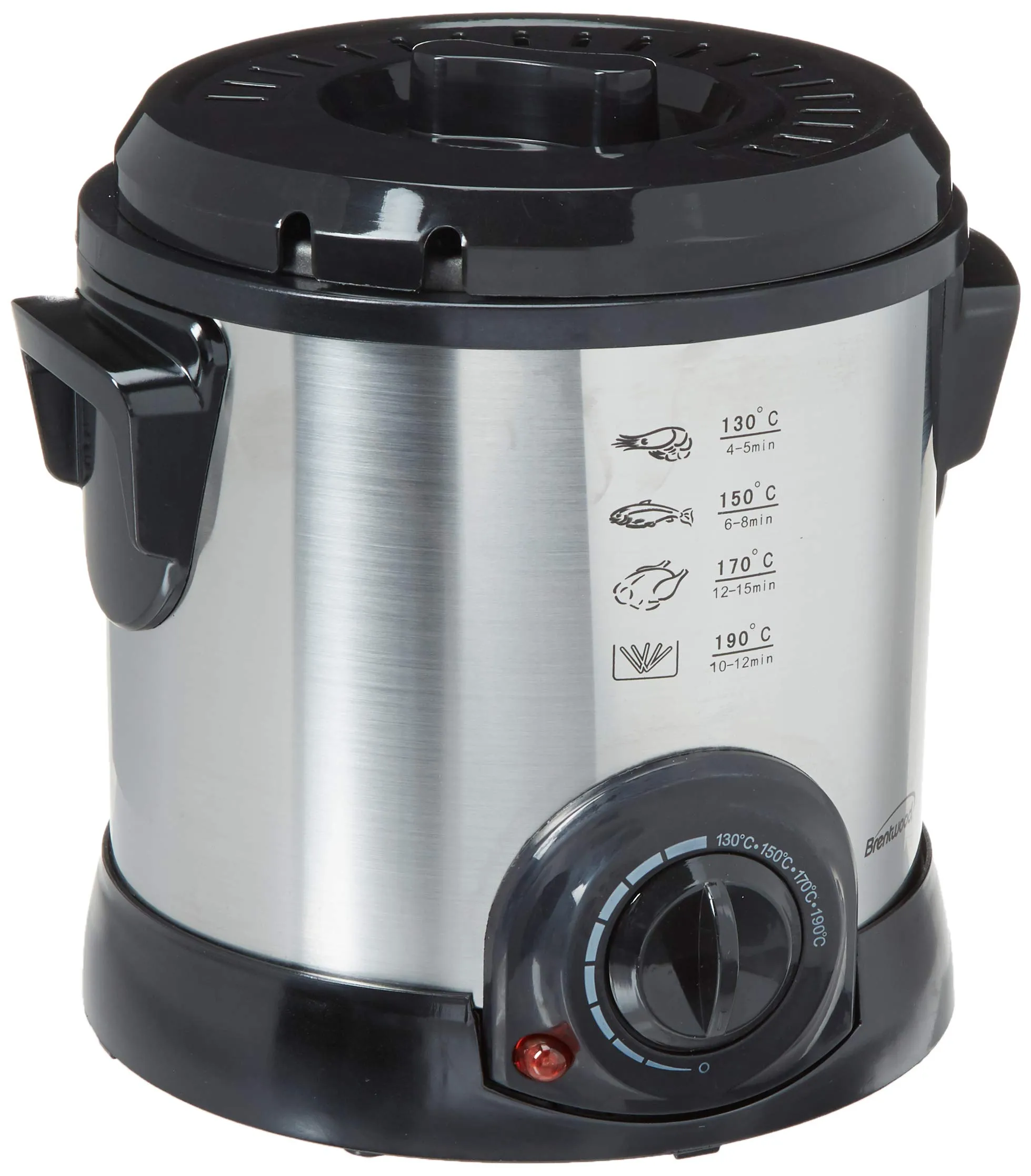 Brentwood DF-701 Electric Deep Fryer, 1-Liter Stainless Steel, 1000 Watts, Serves 1-2 People