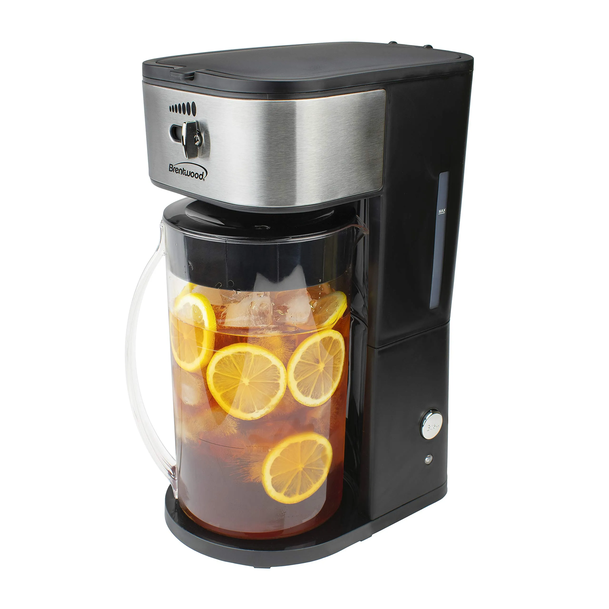 Brentwood KT-2150BK Iced Tea & Coffee Maker, 64oz Pitcher, Custom Strength, Automatic Shutoff, Black