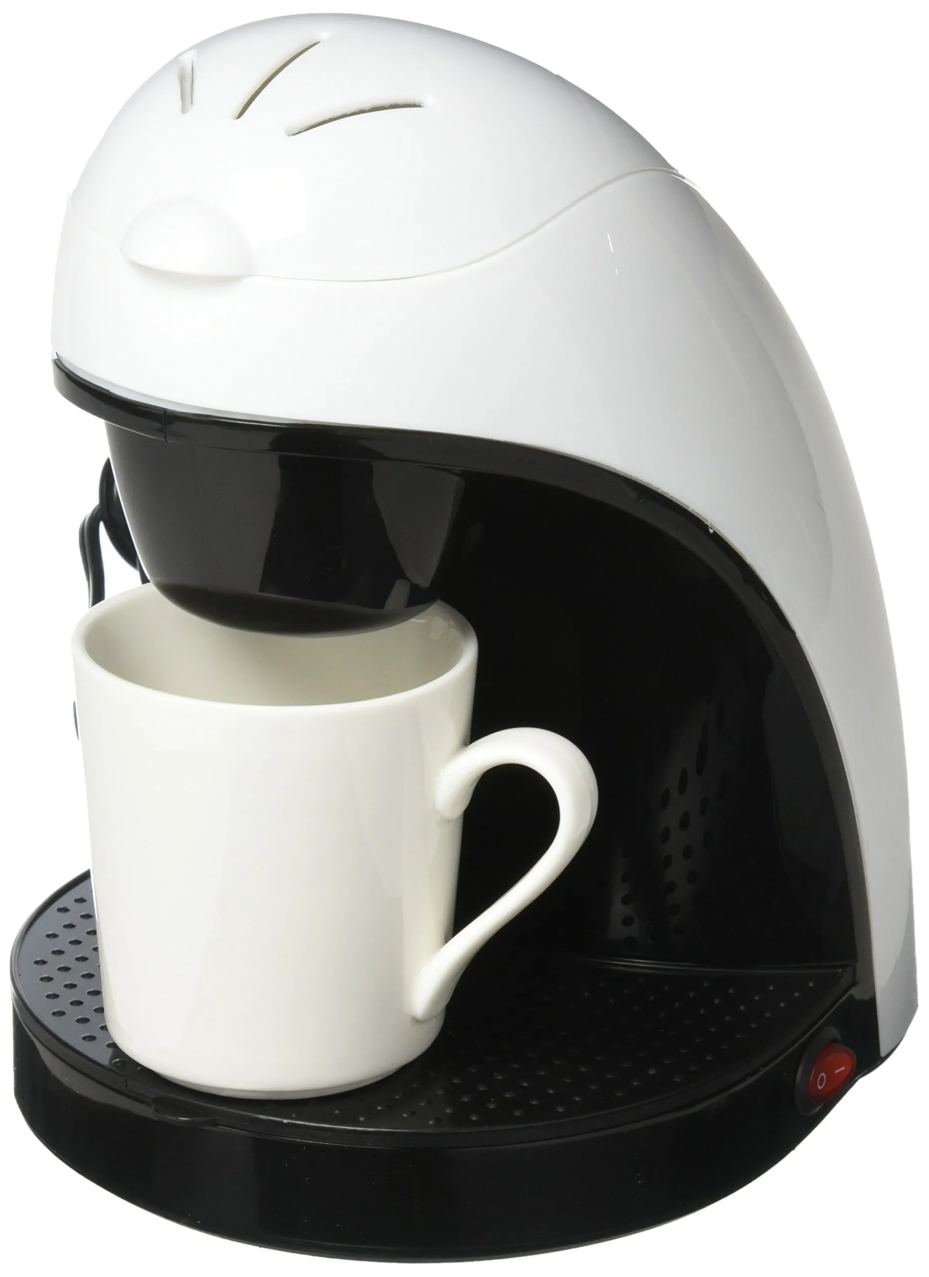 Brentwood TS-112W Single Serve Coffee Maker with Ceramic Mug, White, BPA Free