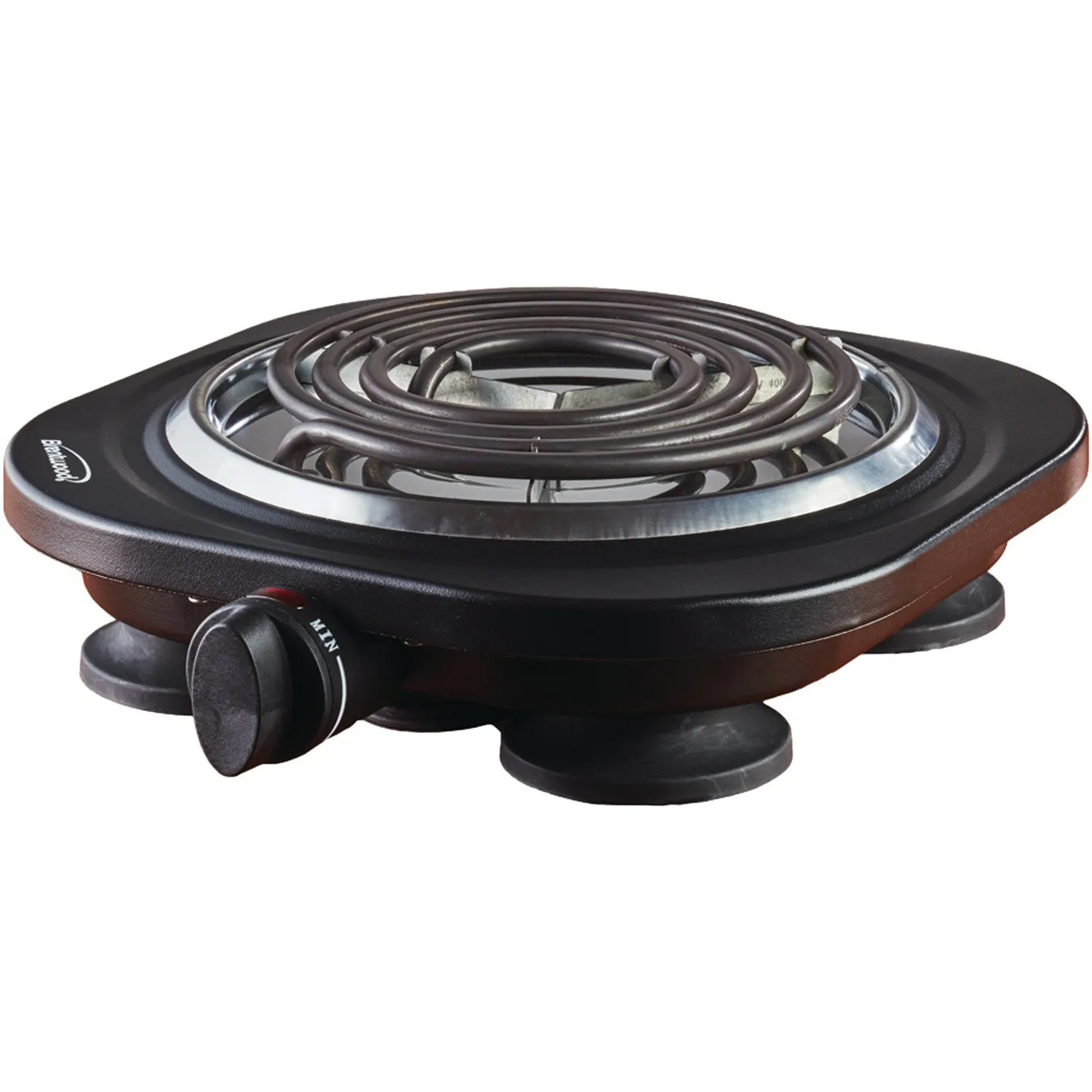 Brentwood TS-321BK 1000W Single Electric Burner in Black, Stainless Steel Cooking Solution