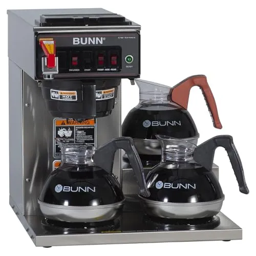 Bunn CWTF15-3 Automatic Commercial Coffee Brewer with 3 Warmers, 3.9 Gallons Per Hour