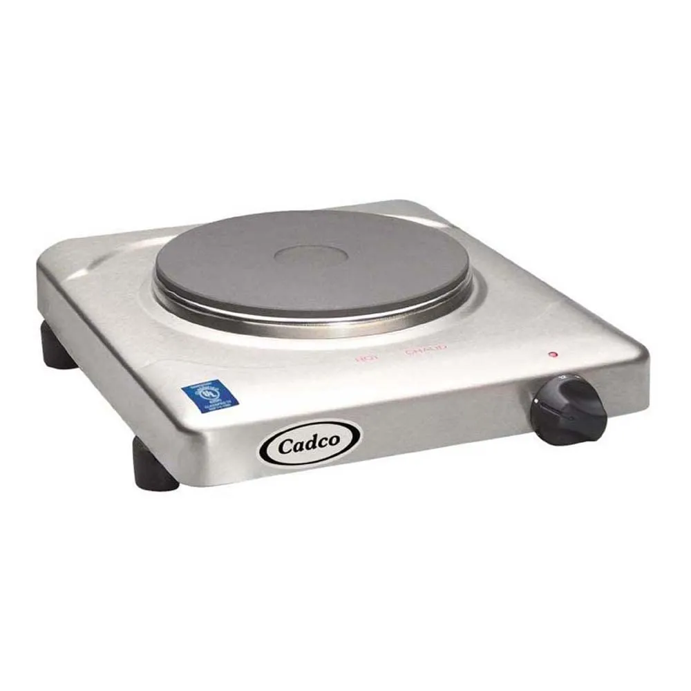 Cadco KR-S2 Electric Hotplate 11.5' Single Burner, Infinite Controls, Compact Design, 120v