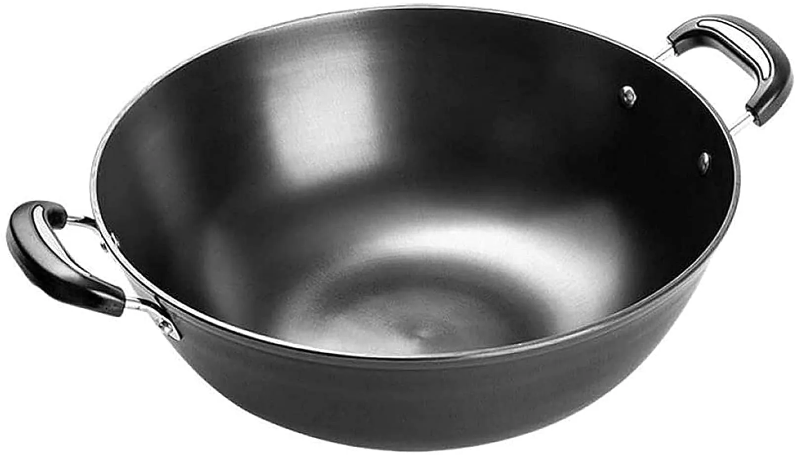 Cast Iron Wok Pan 30cm Double Ear Pots Large Uncoated Non-Stick Cooking Essential