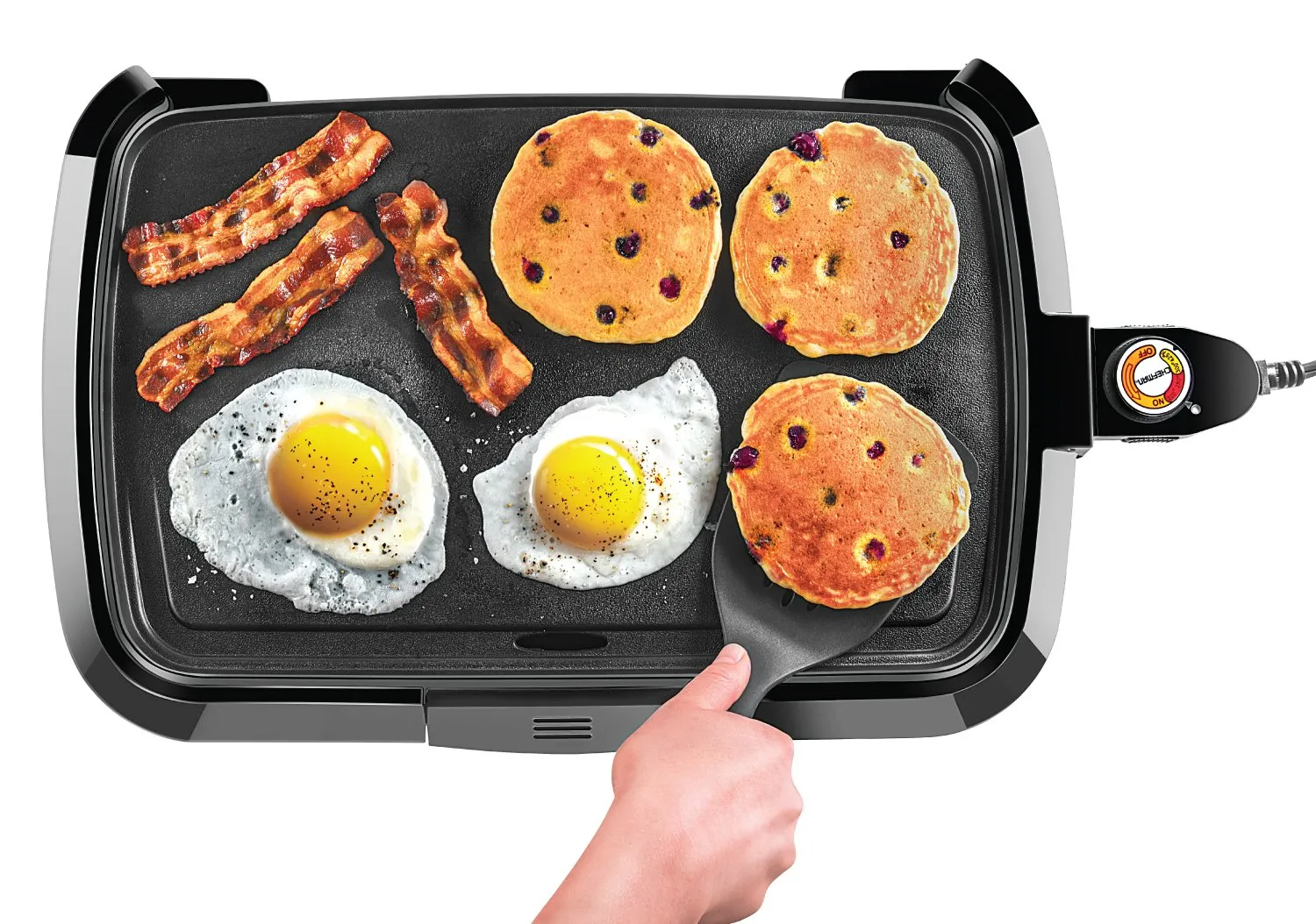 Chefman Electric Griddle - 160 SQ. INCH Non-Stick Surface, Adjustable Temperature, Dishwasher Safe