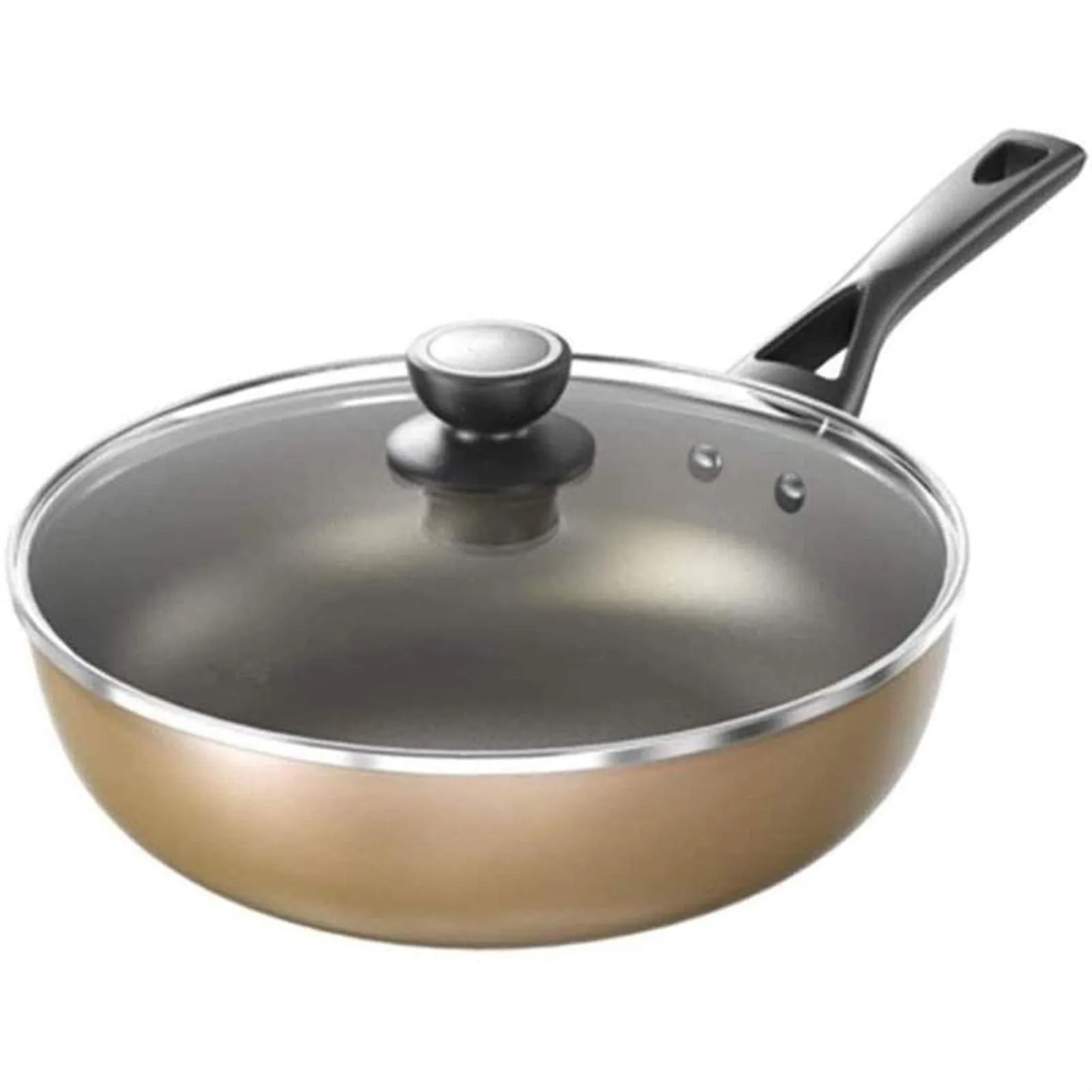 Chef's Classic Non-Stick Wok with Lid - Ergonomic Handles, High-Temperature Cooking, 30cm