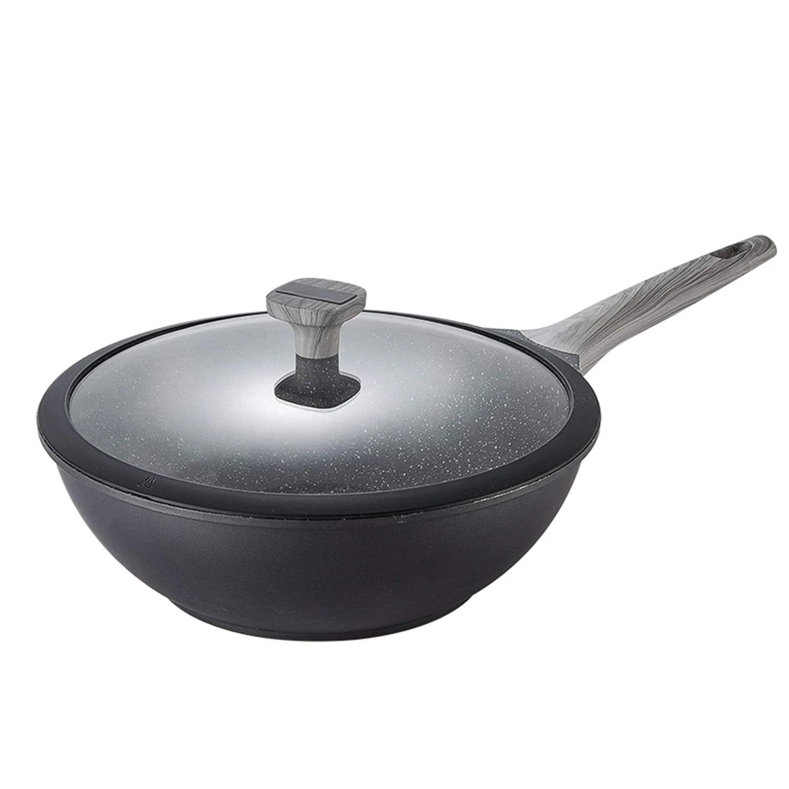 Chef's Classic Non-Stick Wok with Lid, Ergonomic Bakelite Handle, Induction Compatible, 30cm