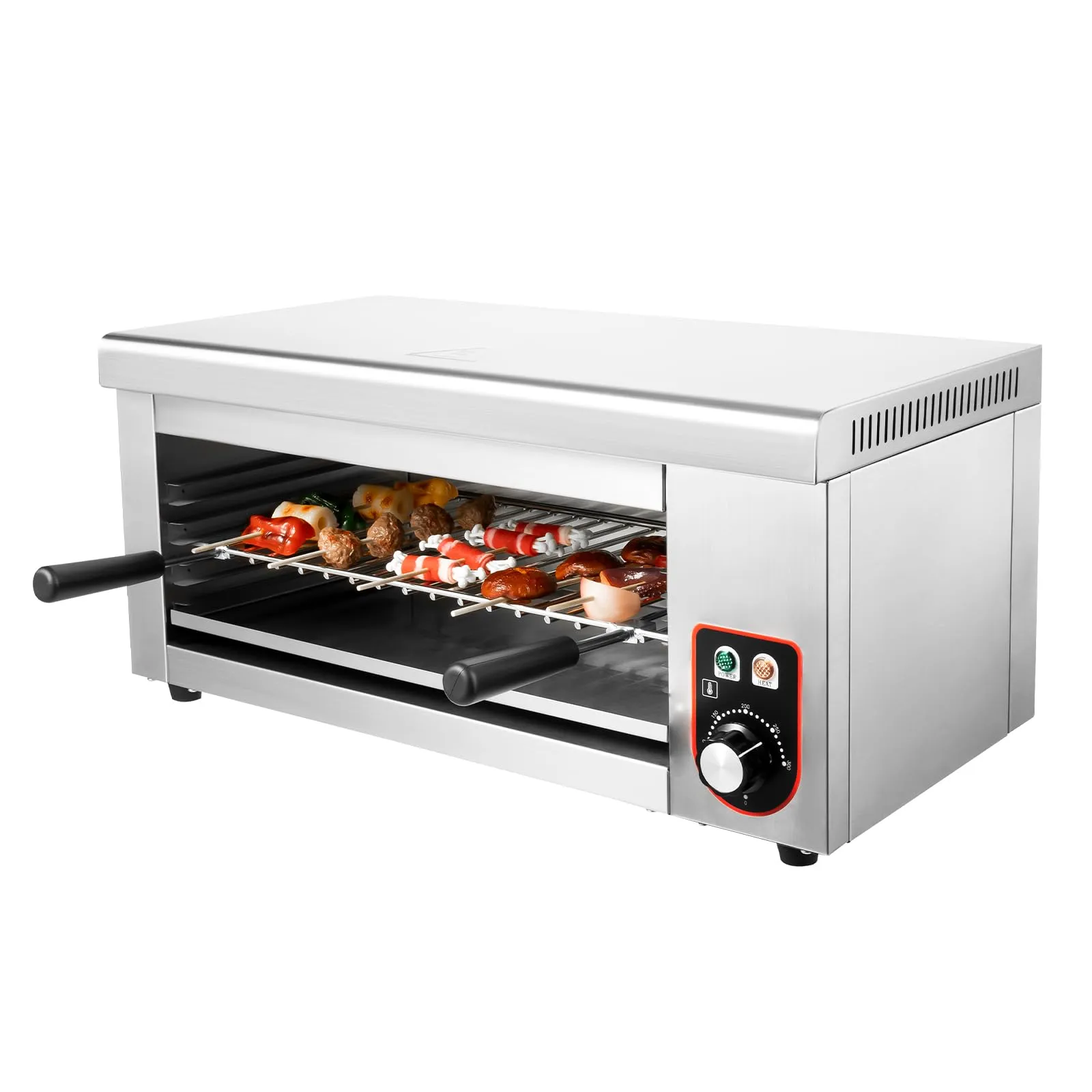 CNCEST 1500W Electric Cheese Melter Grill, Countertop BBQ Toaster Oven, Stainless Steel